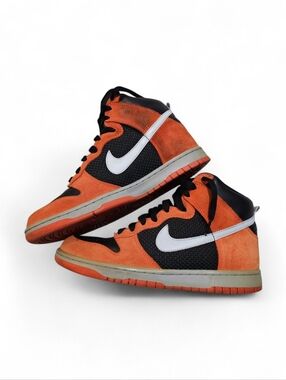 Nike Dunk High Black Neutral Grey Hood Orange 2007 Size 9